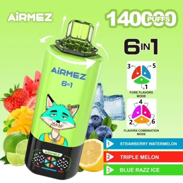airmez 140k puffs 140000 6 in 1 140k puffs flavor vape device