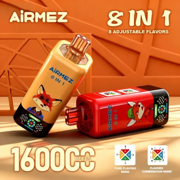 airmez 160k puffs 160000 8 in 1 rechargeable disposable vape mesh coil nicotine