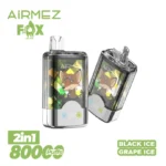 airmez 80000 puffs 80k fox 2 in 1 mesh coil vape device smooth hit