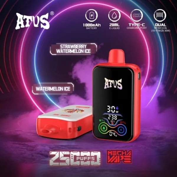 atvs 25000 puffs warship smart screen disposable vape airflow Salt Nicotine 25000 puffs