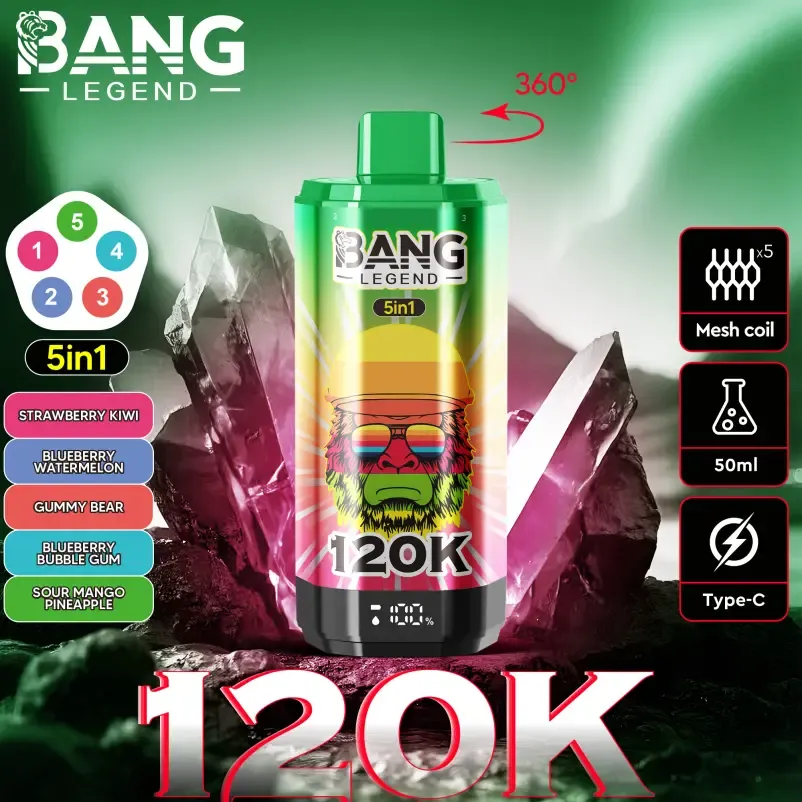 bang 120000 puffs 120k legend 5 in 1 bulk order nicotine pod system e cigarette vape device