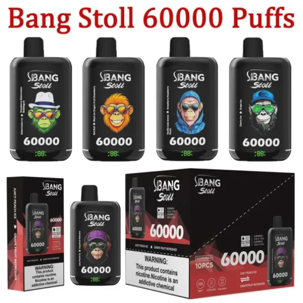 bang 60000 puffs 60k stoll 2 in 1 dual flavors airflow disposable vape nicotine rechargeable
