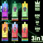 bang box 80k 80000 puffs triple flavors 3 in 1 rechargeable smooth hit battery disposable vape