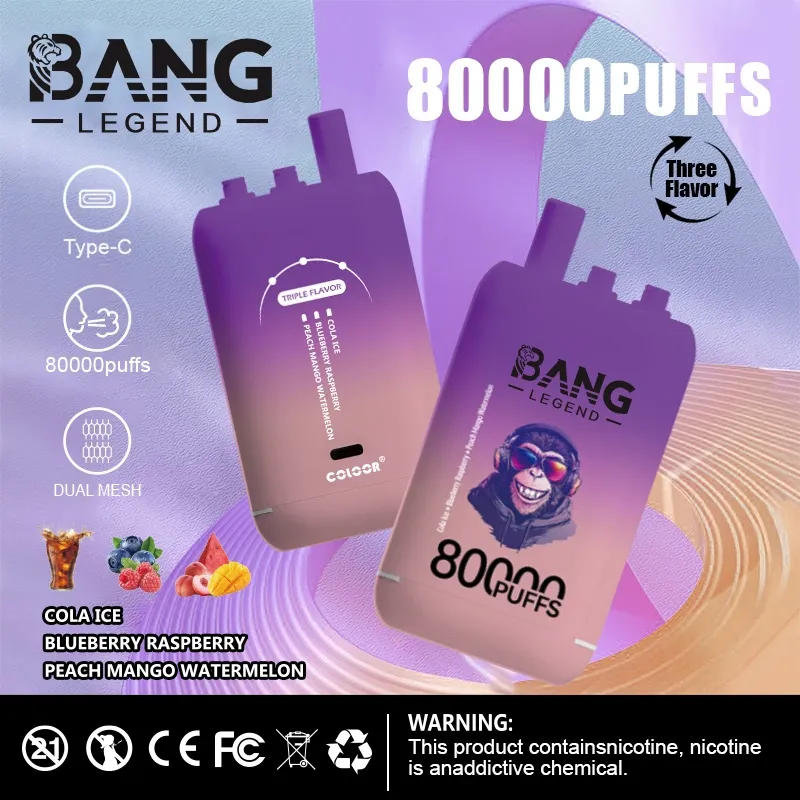 bang legend 80000 80k three flavor 3 in 1 vape device mesh coil battery wholesale