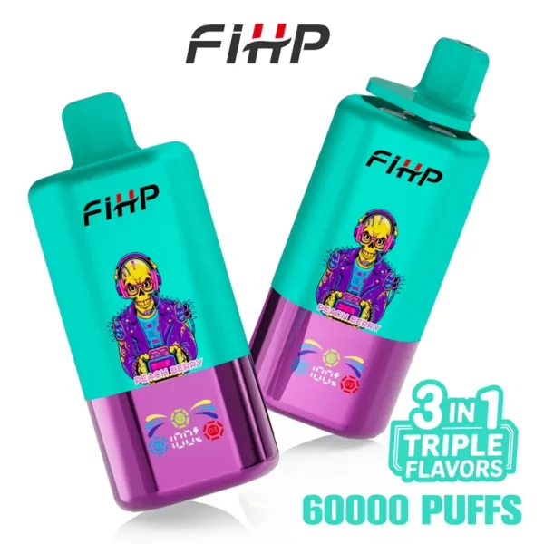 fihp 60000 puffs triple flavors 3 in 1 disposable vape china battery wholesale