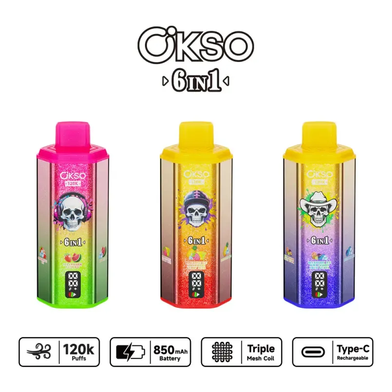 okso 120k puffs 6 in 1 120000 flavor e cigarette okso 120k puffs 6 in 1 120000 flavor e cigarette