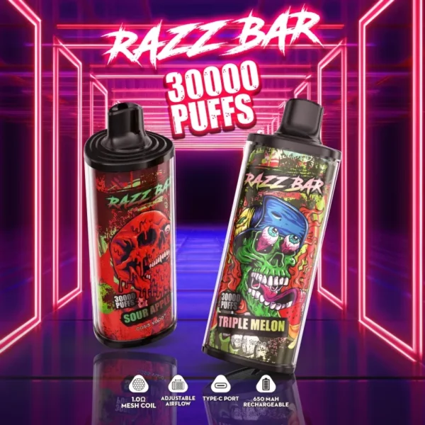 razz bar 30000 puffs flavor vape device 30000 puffs airflow disposable vape