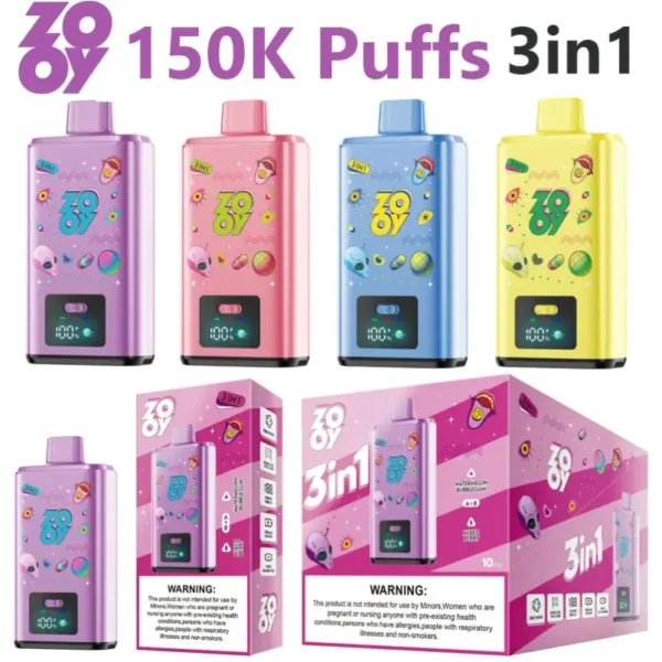 zooy 150k puffs 3 in 1 disposable vape vape device puffs vape pen