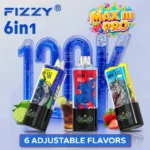 fizzy 120k 120000 puffs 6 in 1 battery disposable vape nicotine e cigarette