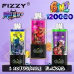 fizzy 120k 120000 puffs 6 in 1 vape pen airflow bulk order