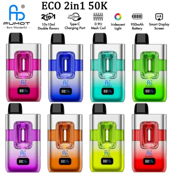 fumot eco 2 in 1 50k dual flavors 50000 nicotine wholesale Salt Nicotine