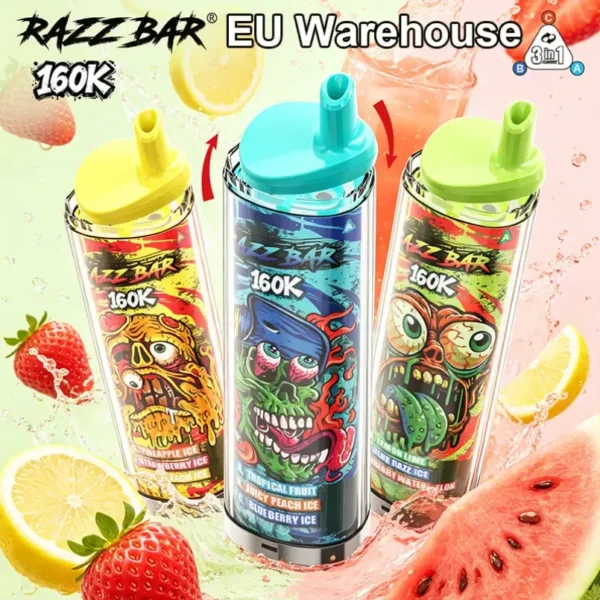 razz bar 160k puffs 3 in 1 crystal vape 160000 triple flavors e cigarette china 160k puffs