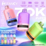 hifancy super 70000 puffs disposable vape nicotine battery puffs rechargeable