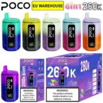 poco 260k puffs 6 in 1 260000 rechargeable disposable vape disposable vape wholesale