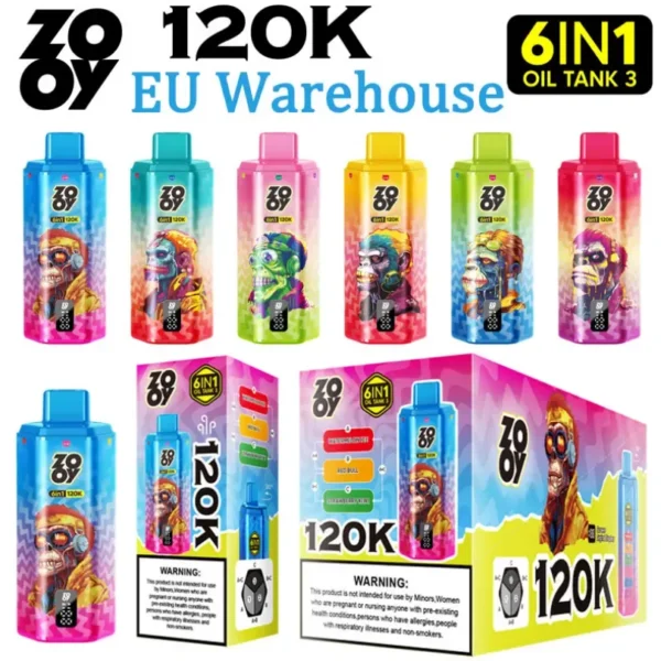zooy 6 in 1 120k puffs vape 120000 china wholesale e cigarette vape device smooth hit